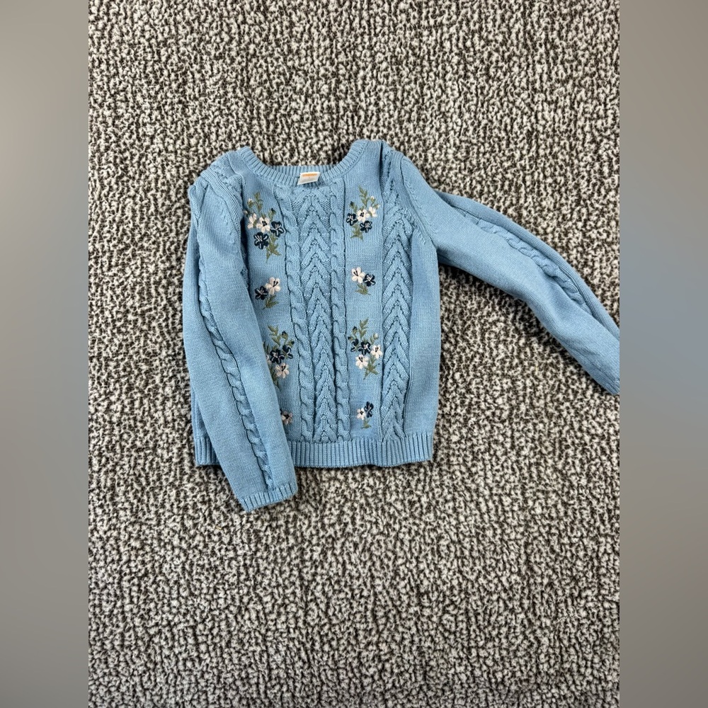 Gymboree Easter and Spring time Light Blue Floral Sweater